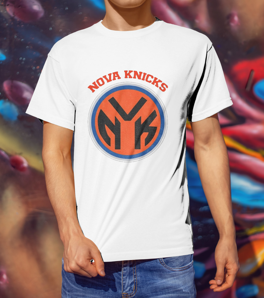 Nova Knicks NVK Villanova Wildcats New York Knicks Basketball Mashup T-Shirt