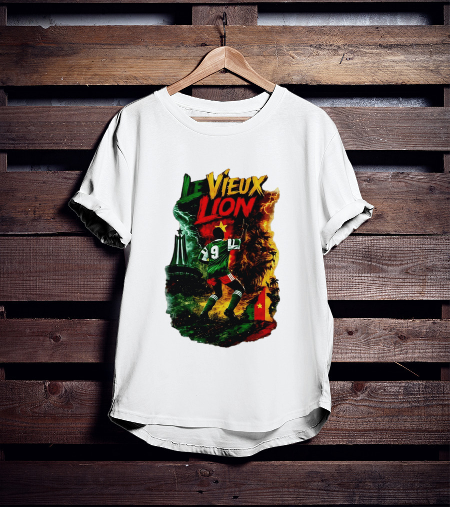 Le Vieux Lion Roger Milla Cameroon Football Icon T-Shirt