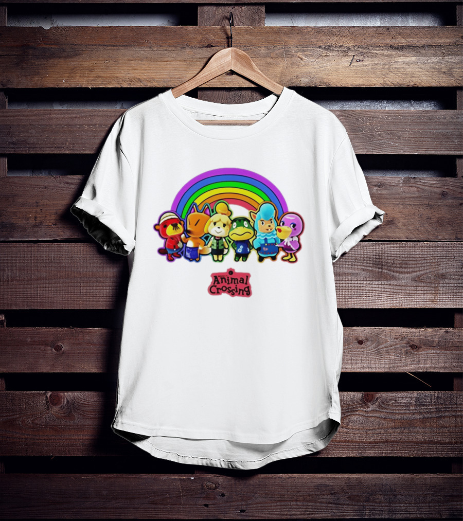 Animal Crossing Rainbow Characters Under Arc T-Shirt