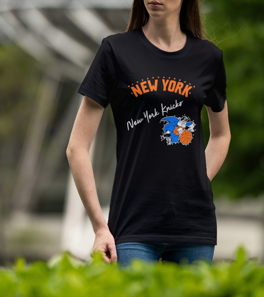 Father Knickerbocker New York Knicks Basketball Character Orange And Blue T-Shirt