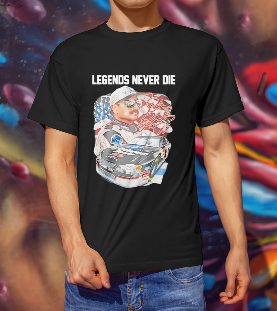 Legends Never Die Dale Earnhardt Monte Carlo Racing Number 3 T-Shirt
