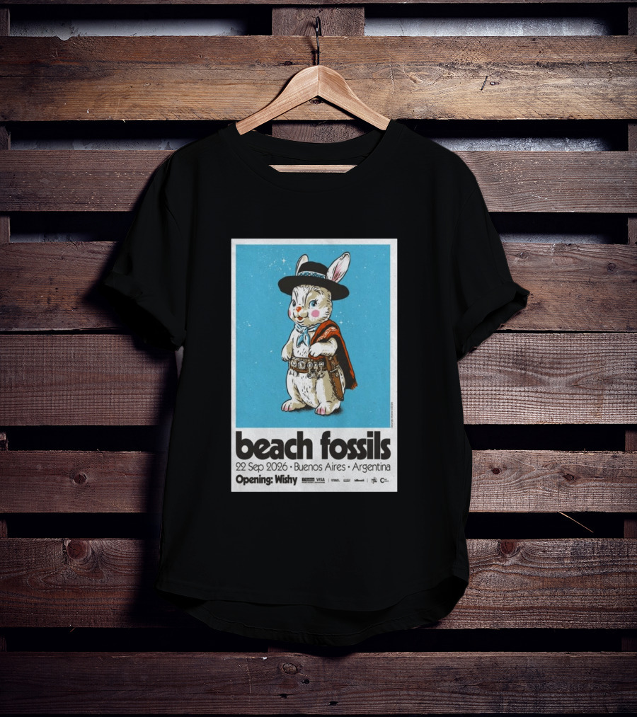Beach Fossils Buenos Aires 2026 Rabbit Cowboy Concert T-Shirt