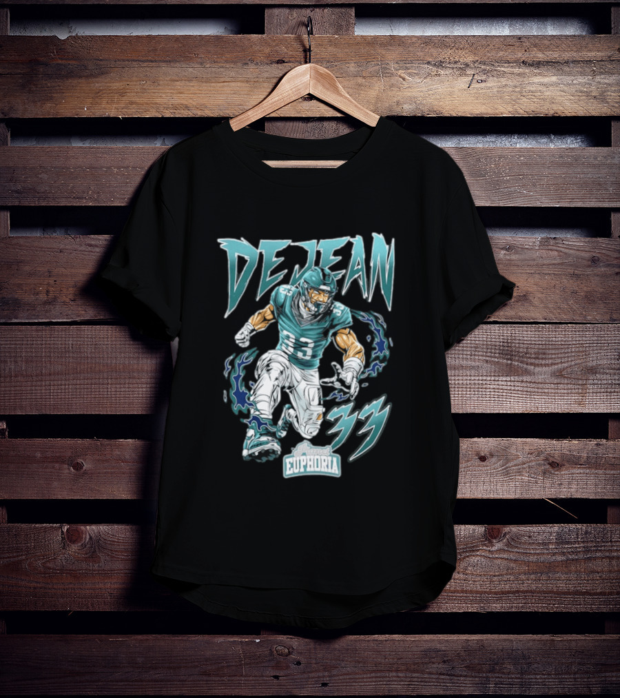 DeJean 33 Planet Euphoria Flame Comic Philadelphia Eagles T-Shirt