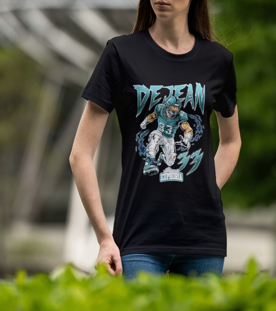 DeJean 33 Planet Euphoria Flame Comic Philadelphia Eagles T-Shirt