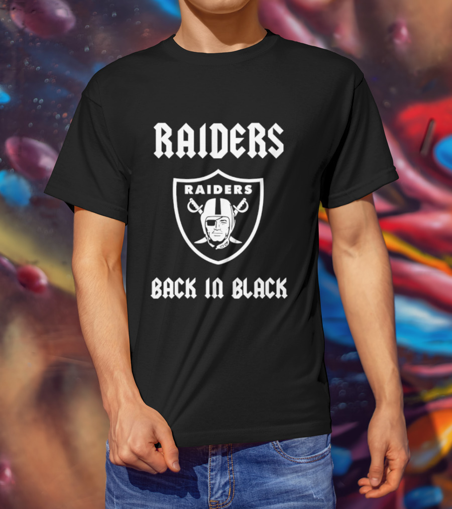 Las Vegas Raiders Back In Black Raiders Shield T-Shirt