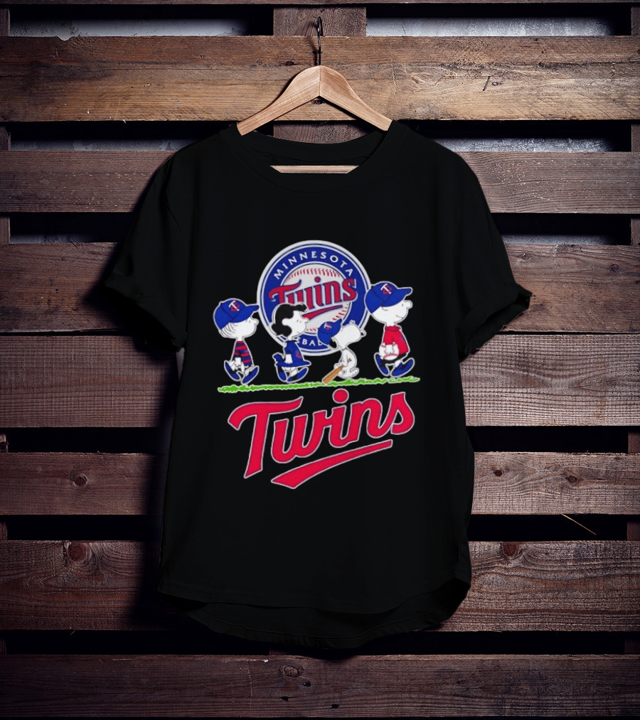 Minnesota Twins Snoopy Charlie Brown Lucy Linus Abbey Road 2026 MLB Peanuts Collaboration T-Shirt