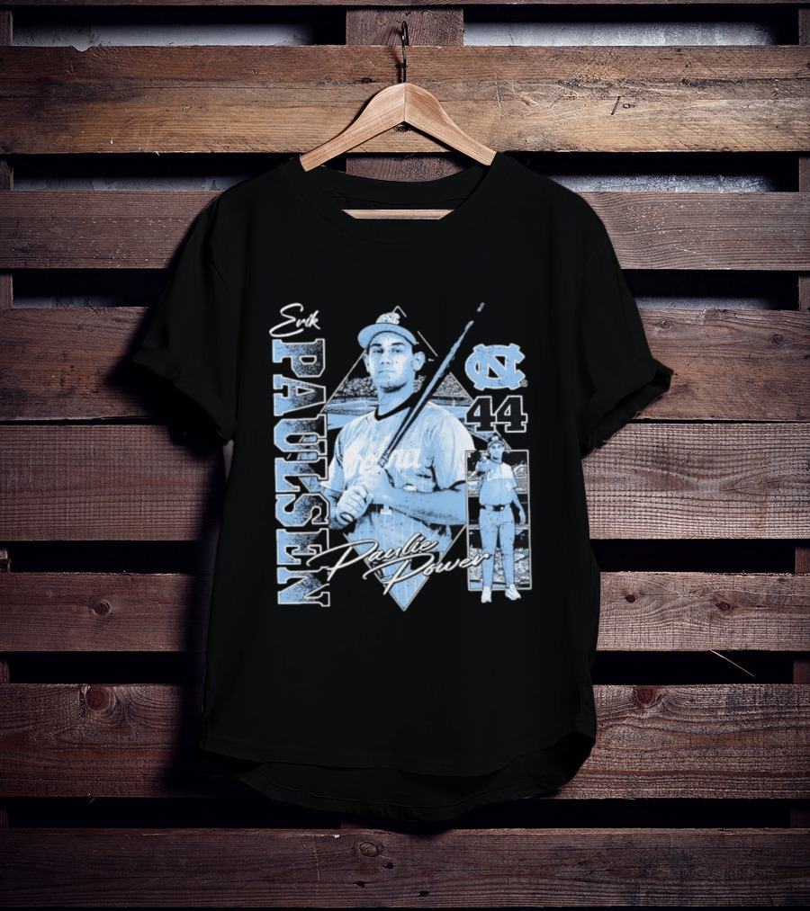 Erik Paulsen 44 UNC Paulie Power 90s Bootleg Baseball T-Shirt