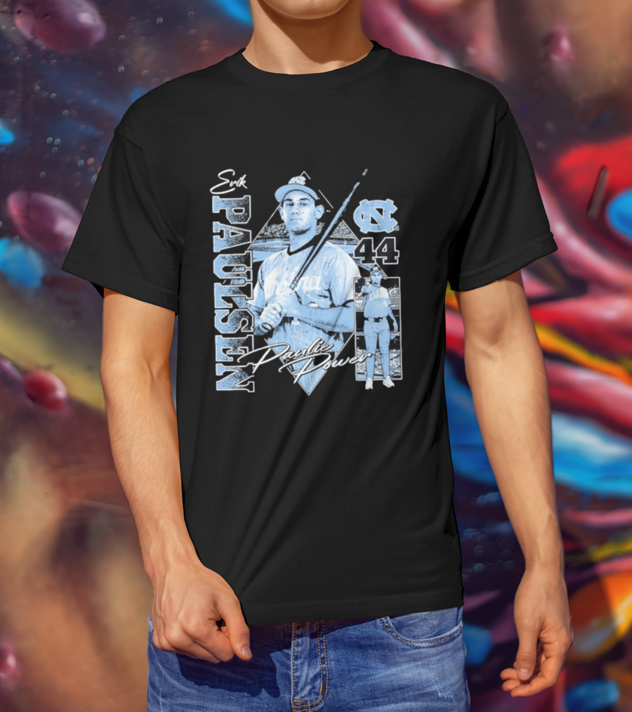 Erik Paulsen 44 UNC Paulie Power 90s Bootleg Baseball T-Shirt