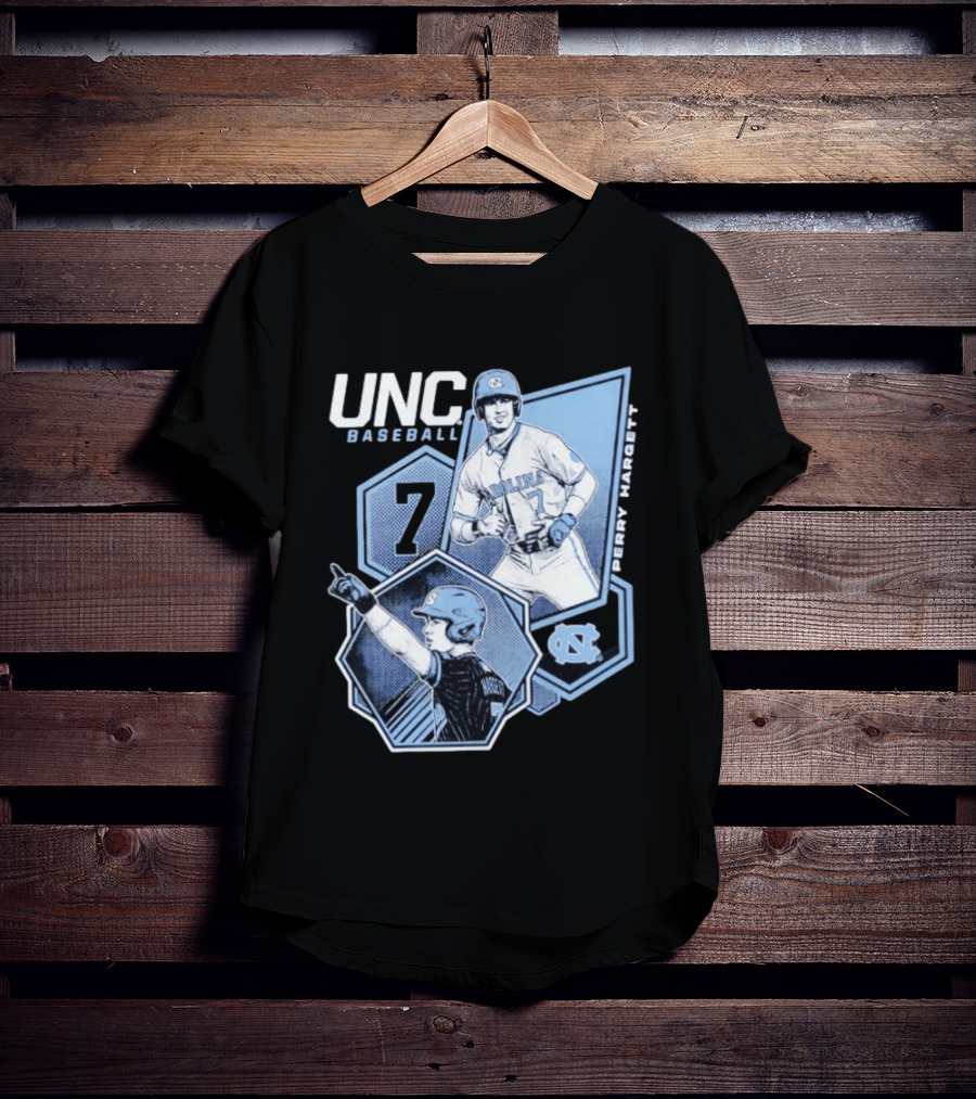 UNC Baseball Perry Hargett 7 North Carolina Collage T-Shirt