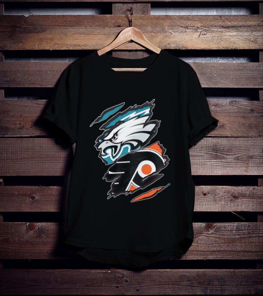 Philadelphia Eagles And Philadelphia Flyers Two Teams One Heart T-Shirt