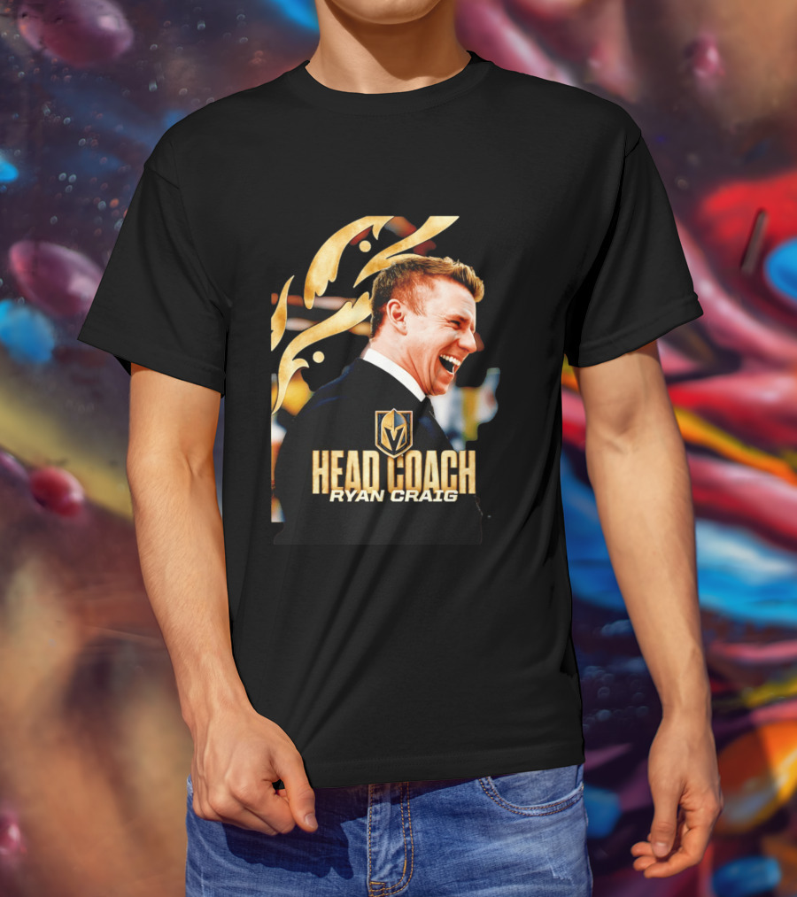 Head Coach Ryan Craig Henderson Silver Knights Golden T-Shirt