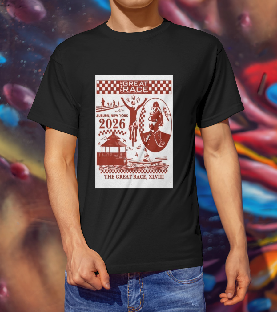 The Great Race Auburn New York 2026 XLVIII Miles Keuka Paddle Wheel Run T-Shirt
