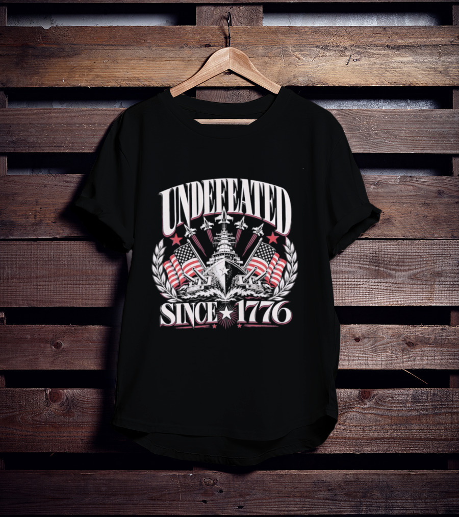 Undefeated Since 1776 American Patriotic Flags And Eagles T-Shirt