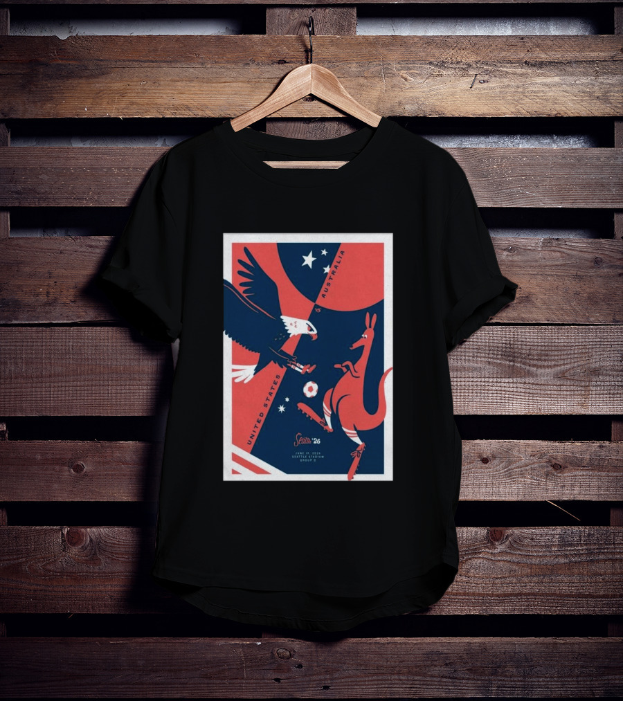 United States Vs Australia June 19 2026 Seattle Stadium Soccer Match T-Shirt