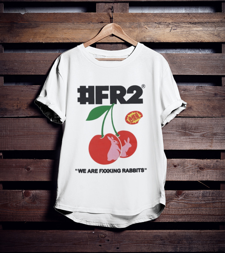 FR2 Cherry Rabbits "We Are Fxxking Rabbits" Red T-Shirt