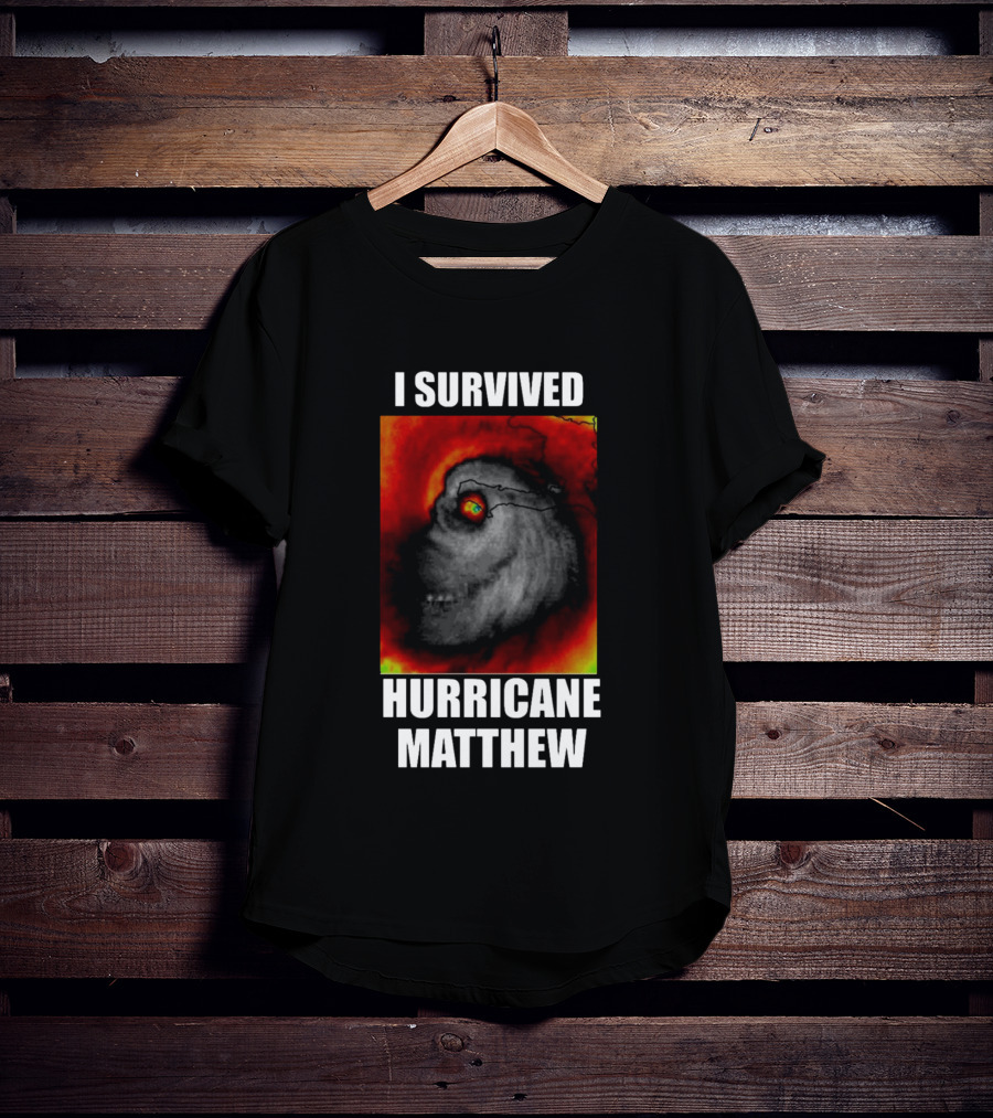 I Survived Hurricane Matthew Weather Satellite T-Shirt