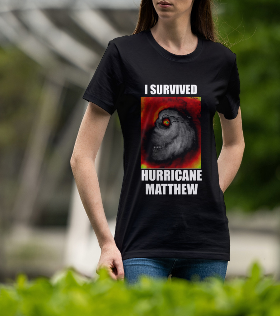 I Survived Hurricane Matthew Weather Satellite T-Shirt