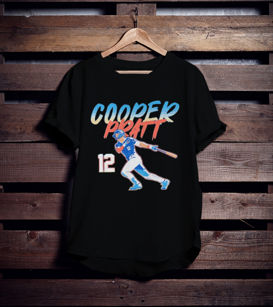 Cooper Pratt Swinging Baseball Number 12 T-Shirt