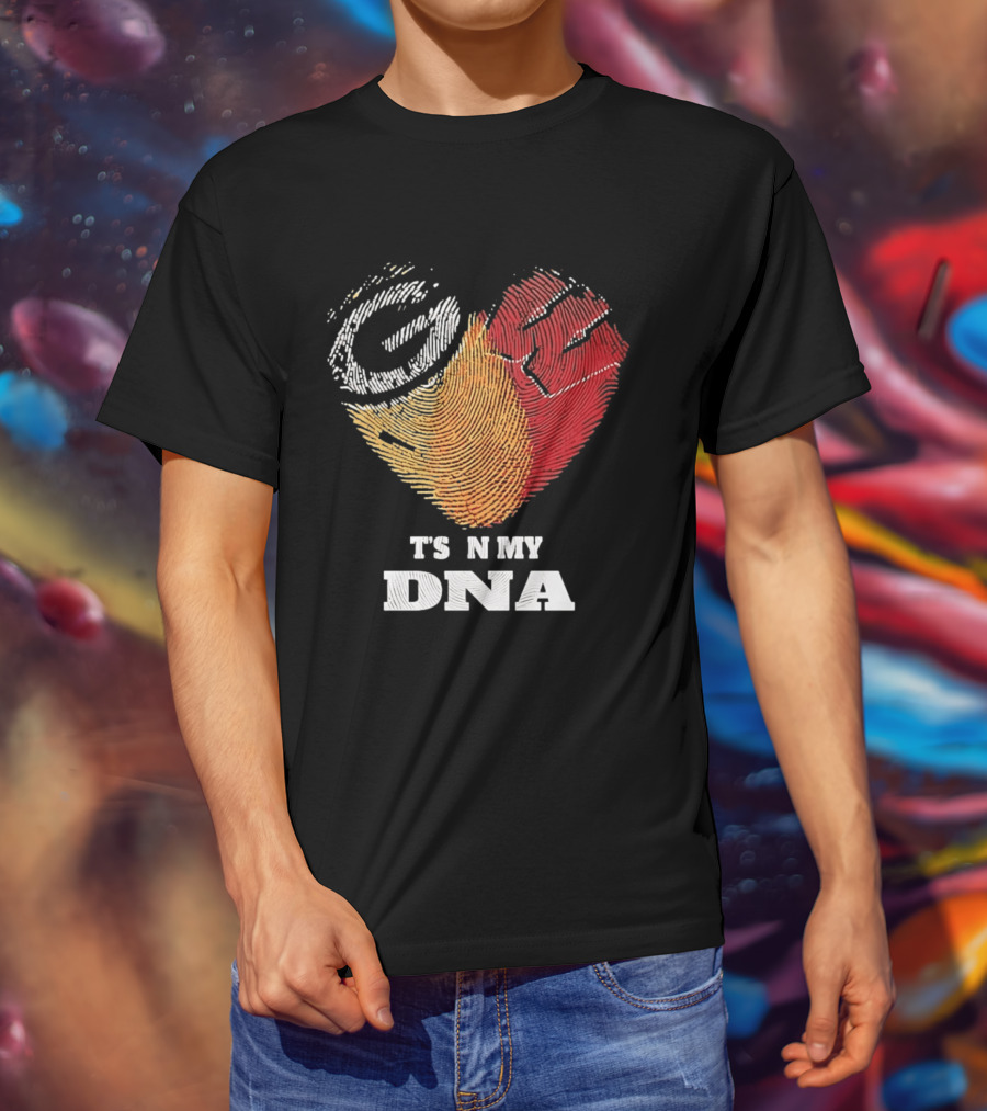 Green Bay Packers Wisconsin Badgers Heart It's In My DNA T-Shirt