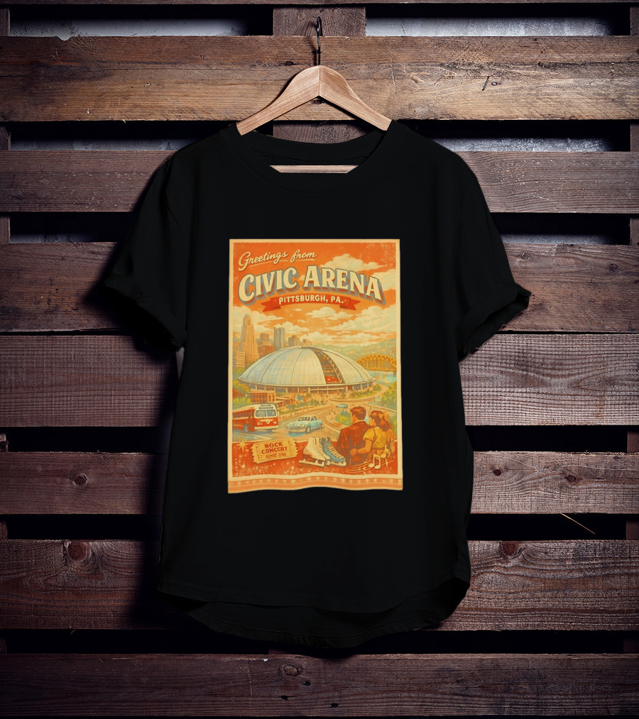 Greetings From Civic Arena Pittsburgh PA Rock Concert Admit One T-Shirt
