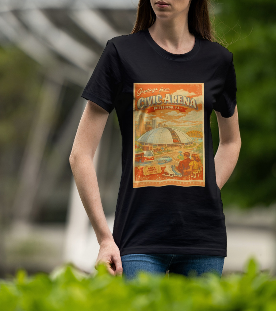 Greetings From Civic Arena Pittsburgh PA Rock Concert Admit One T-Shirt