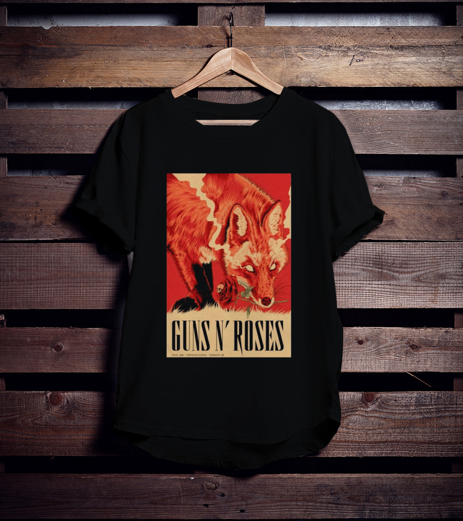 Guns N' Roses Fox With Rose Download Festival June 13 2026 Donington Park Castle Donington Leicestershire T-Shirt