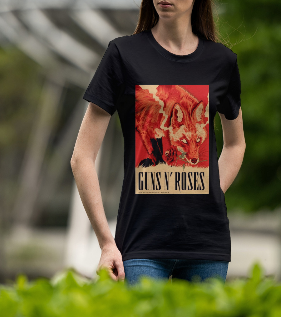 Guns N' Roses Fox With Rose Download Festival June 13 2026 Donington Park Castle Donington Leicestershire T-Shirt