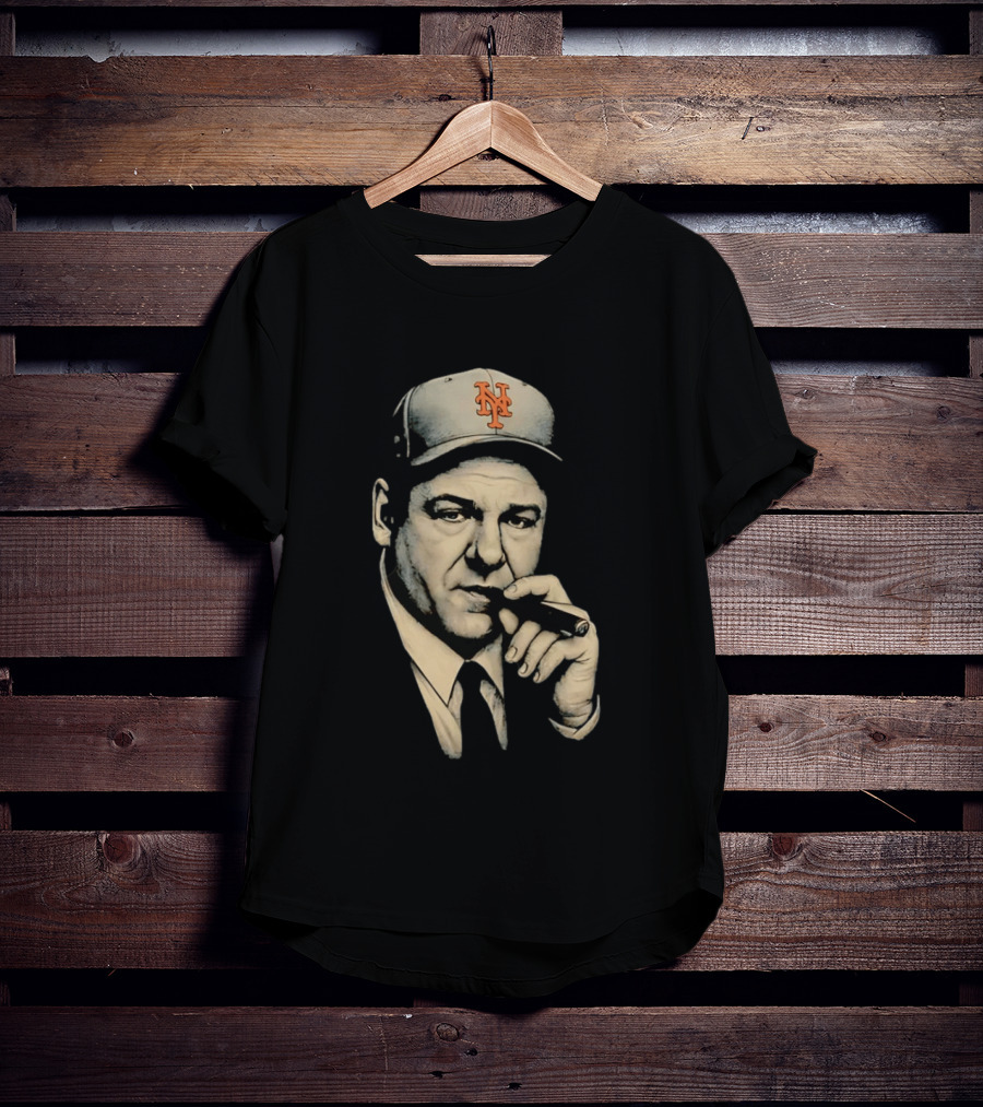 Tony Soprano New York Mets Cap Smoking Cigar T-Shirt