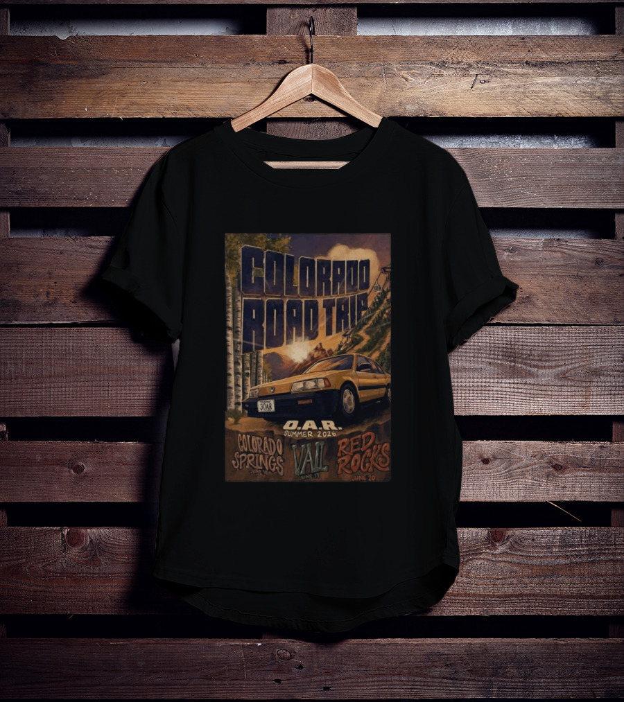 Colorado Road Trip O.A.R Summer 2026 Tour Colorado Springs Vail Red Rocks June 19 20 T-Shirt