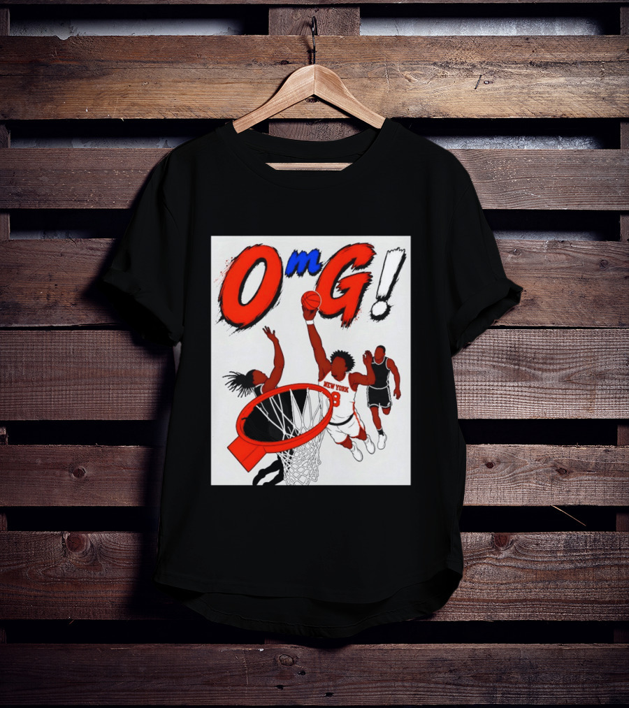 OMG OG Anunoby New York Knicks Dunking NBA 2026 Cartoon T-Shirt