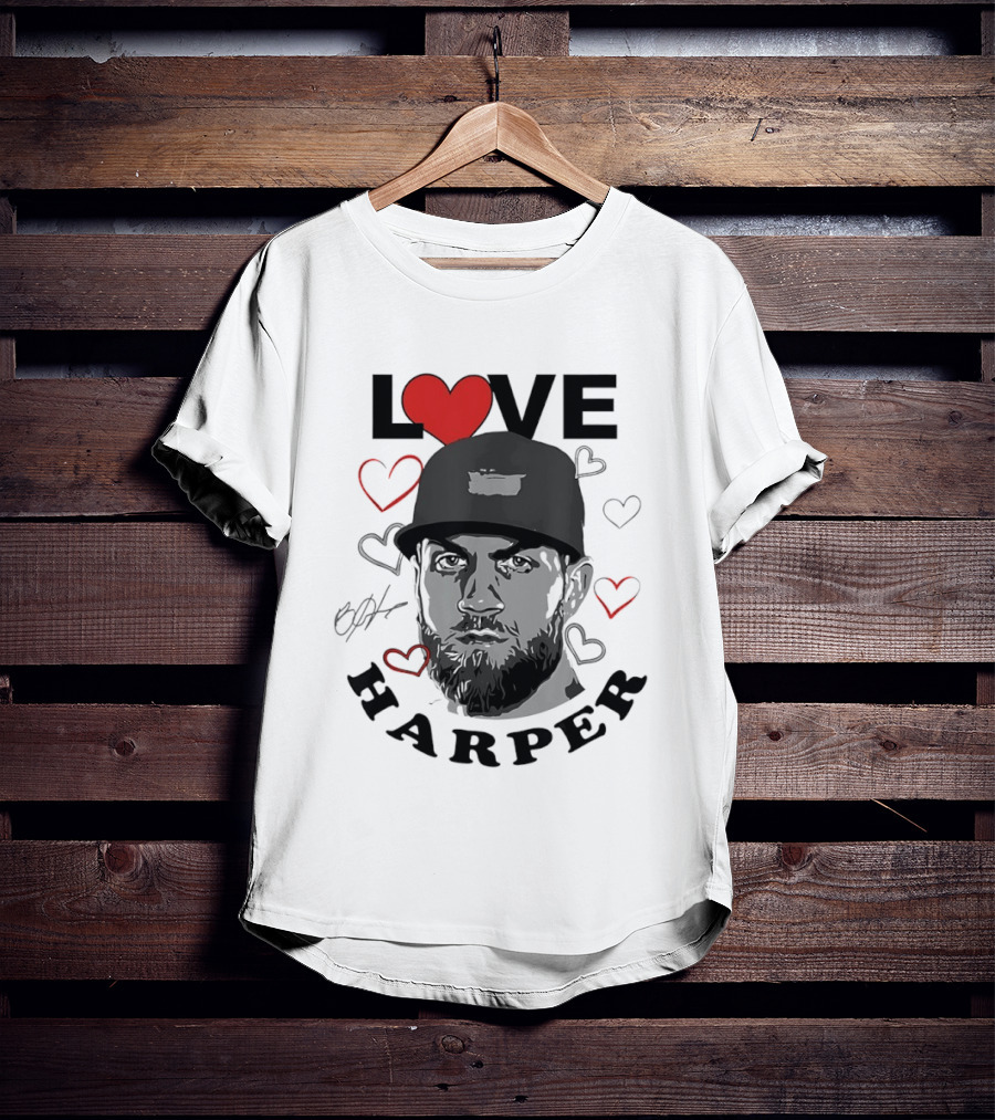 Love Bryce Harper Philadelphia Phillies Baseball Heart T-Shirt