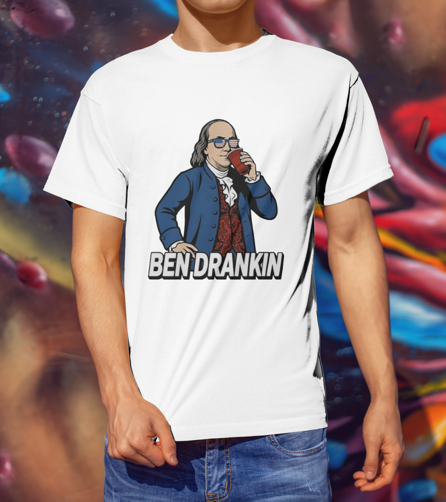 Ben Drankin Benjamin Franklin 4th Of July Patriotic Red Cup USA Glasses T-Shirt