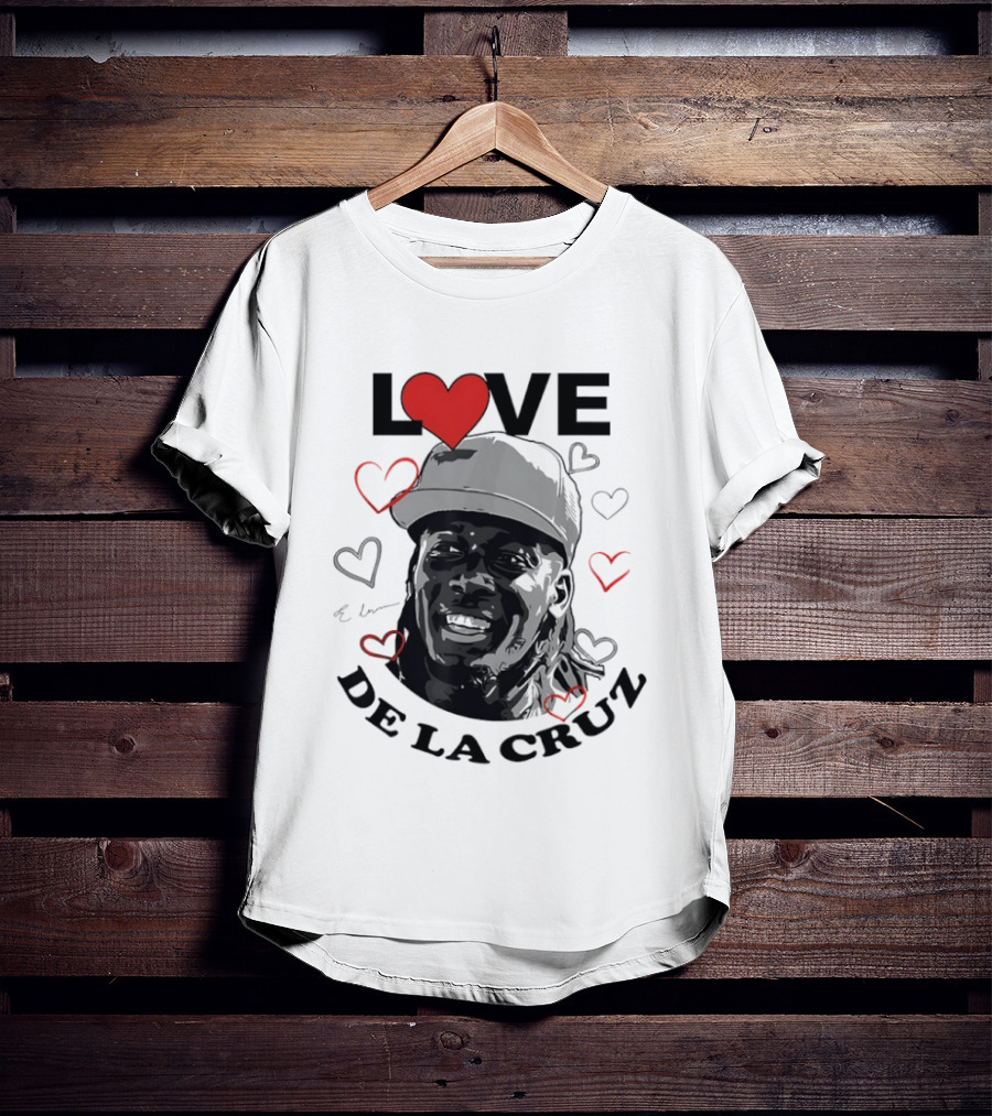 Love Heart Design Elly De La Cruz Cincinnati Reds Baseball T-Shirt
