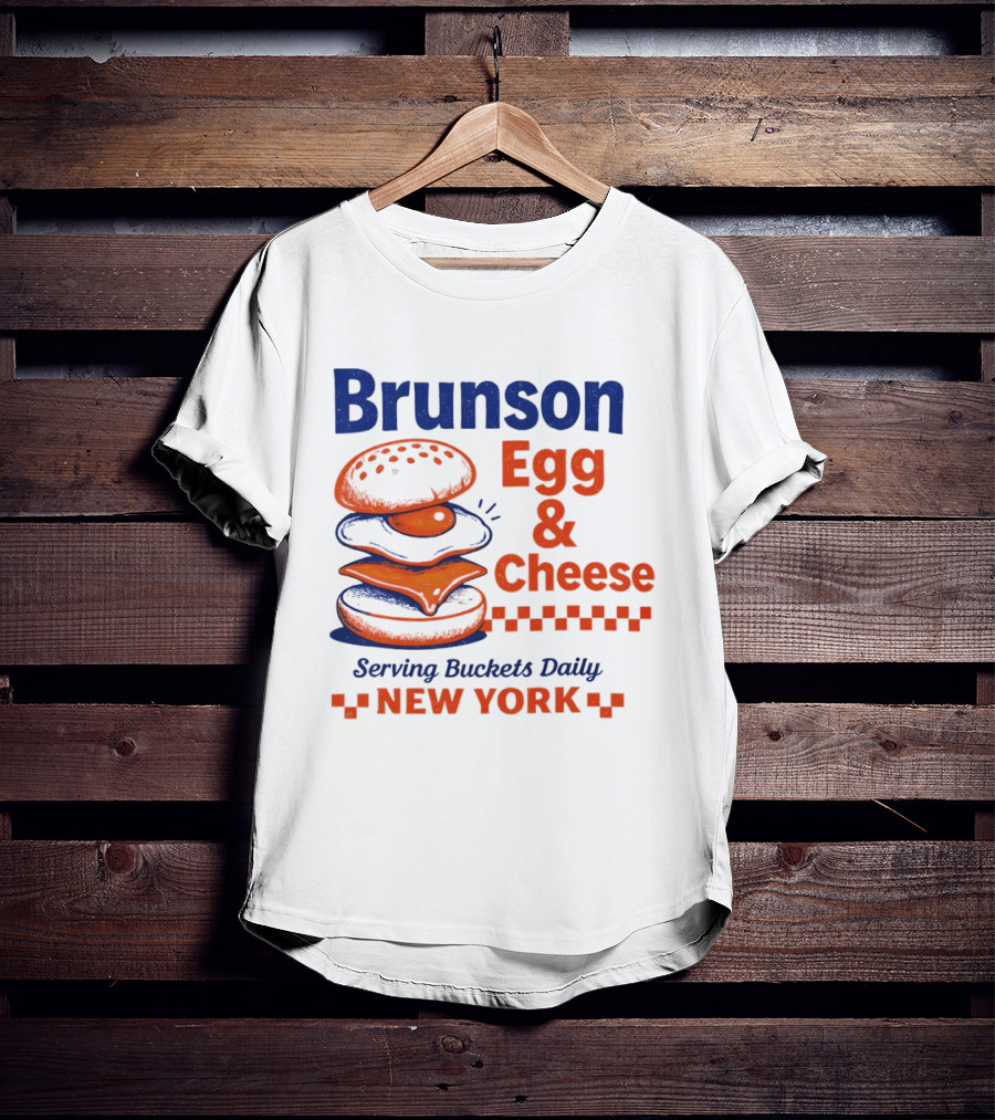 Brunson Egg & Cheese Serving Buckets Daily New York Knicks NBA T-Shirt