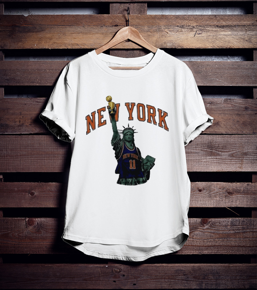 New York Knicks Jalen Brunson Statue Liberty Trophy Meme T-Shirt