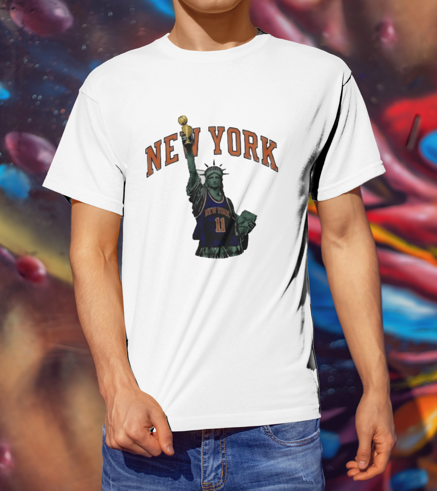 New York Knicks Jalen Brunson Statue Liberty Trophy Meme T-Shirt