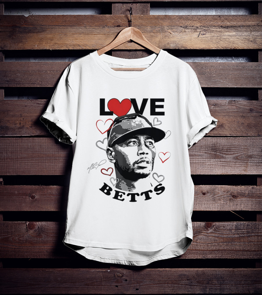 Love Betts Heart Baseball Los Angeles Dodgers Mookie T-Shirt
