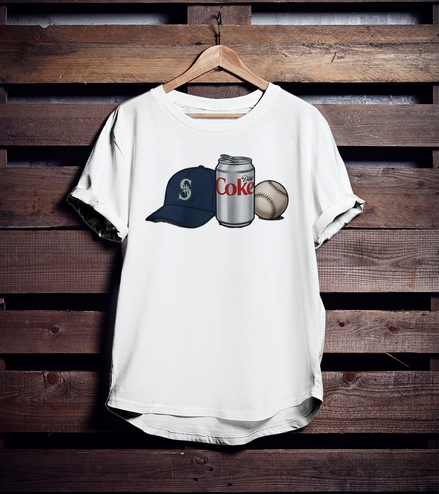 Mariners Diet Coke Baseball Cap And Ball T-Shirt