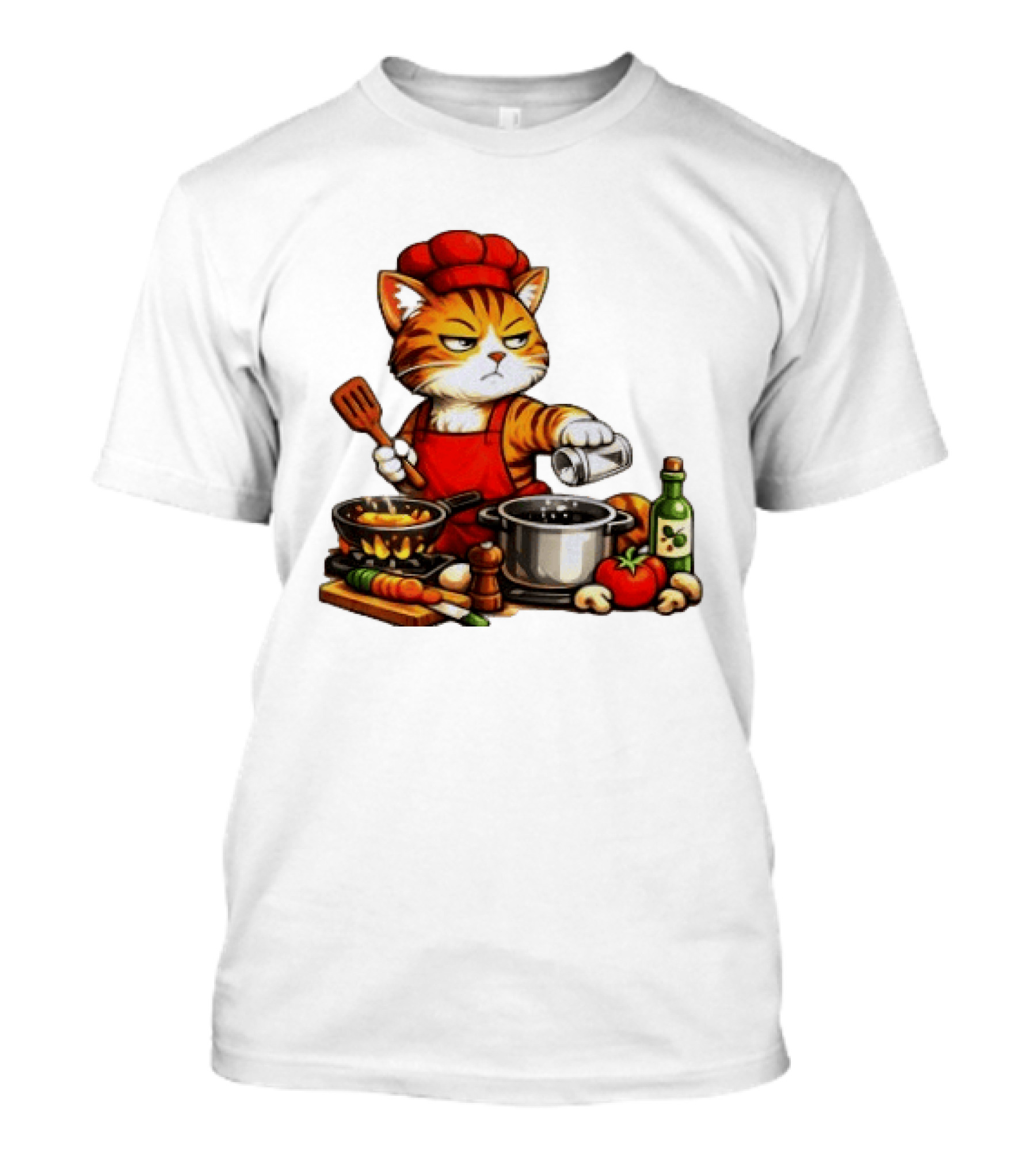 I Cook Better When You're Not Ing Cat Chef Cooking Scene T-Shirt