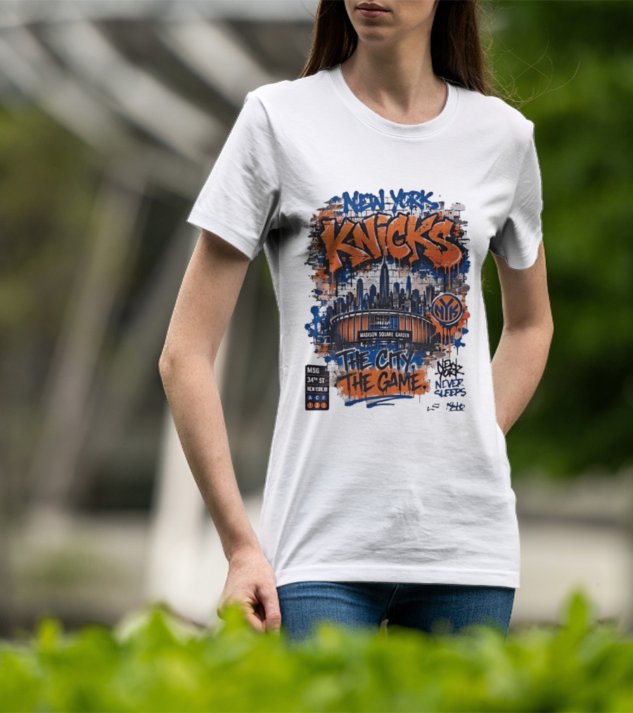 New York Knicks MSG Madison Square Garden 34th Street Graffiti T-Shirt