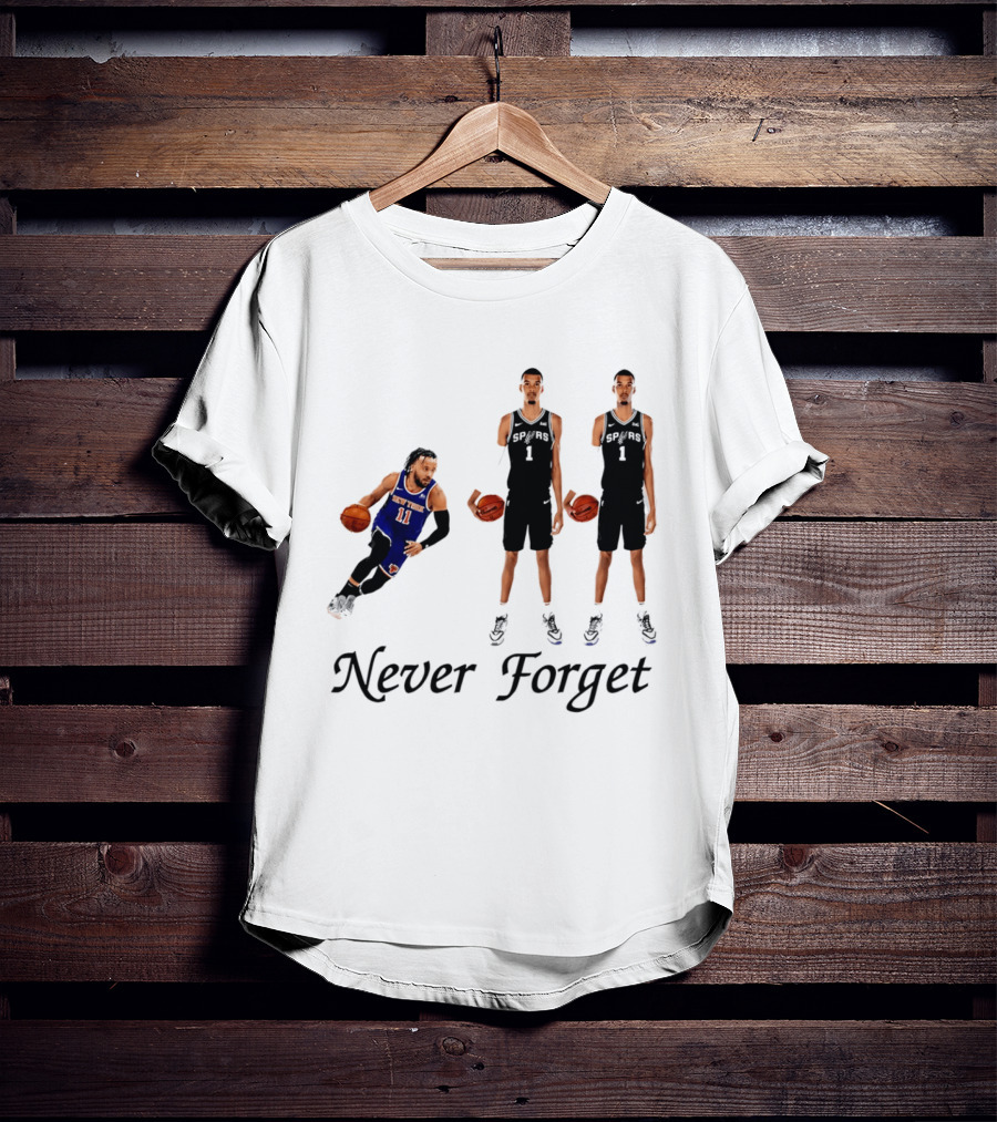 Jalen Brunson 11 Victor Wembanyama 1 Never Forget T-Shirt