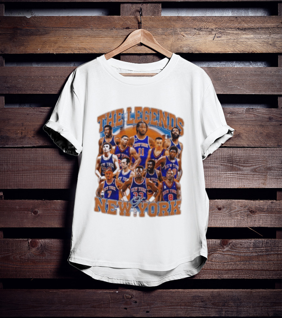 The Legends Of New York Basketball Collage T-Shirt