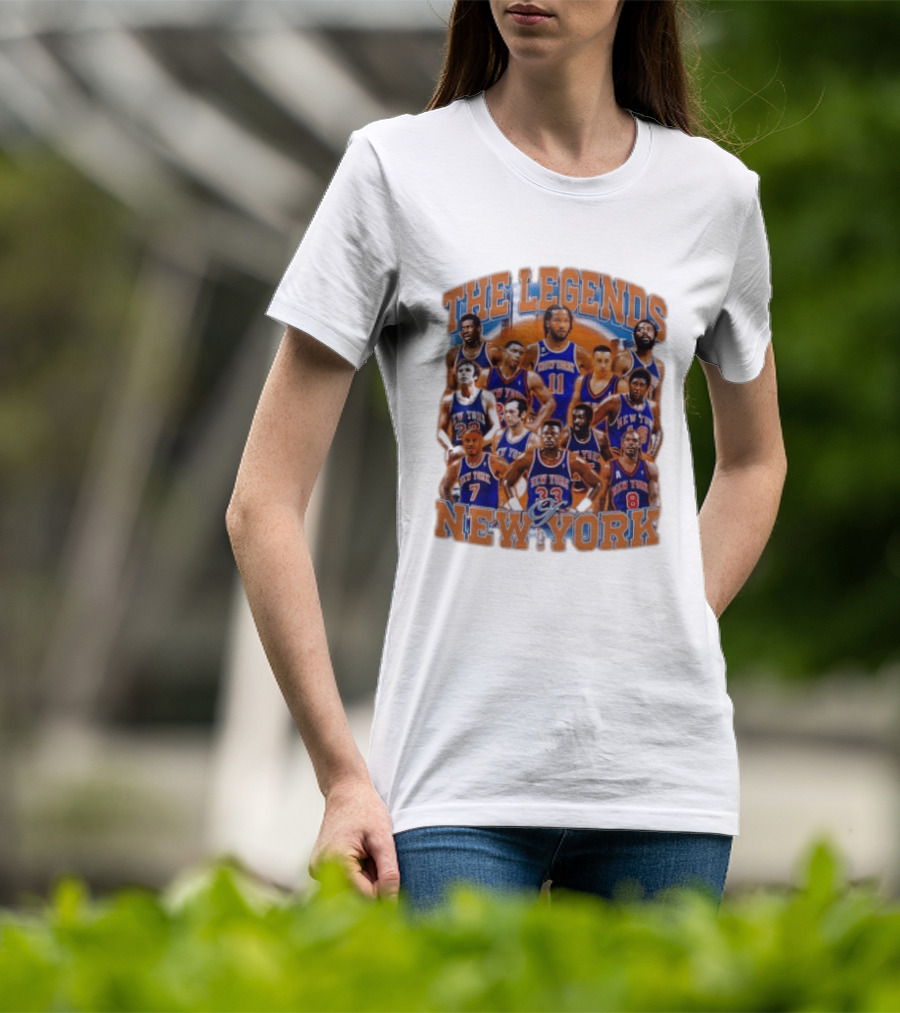 The Legends Of New York Basketball Collage T-Shirt