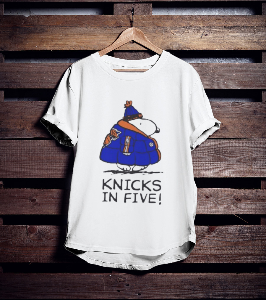 Snoopy Knicks In Five Peanuts Basketball Fan T-Shirt