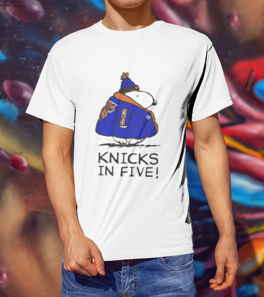 Snoopy Knicks In Five Peanuts Basketball Fan T-Shirt