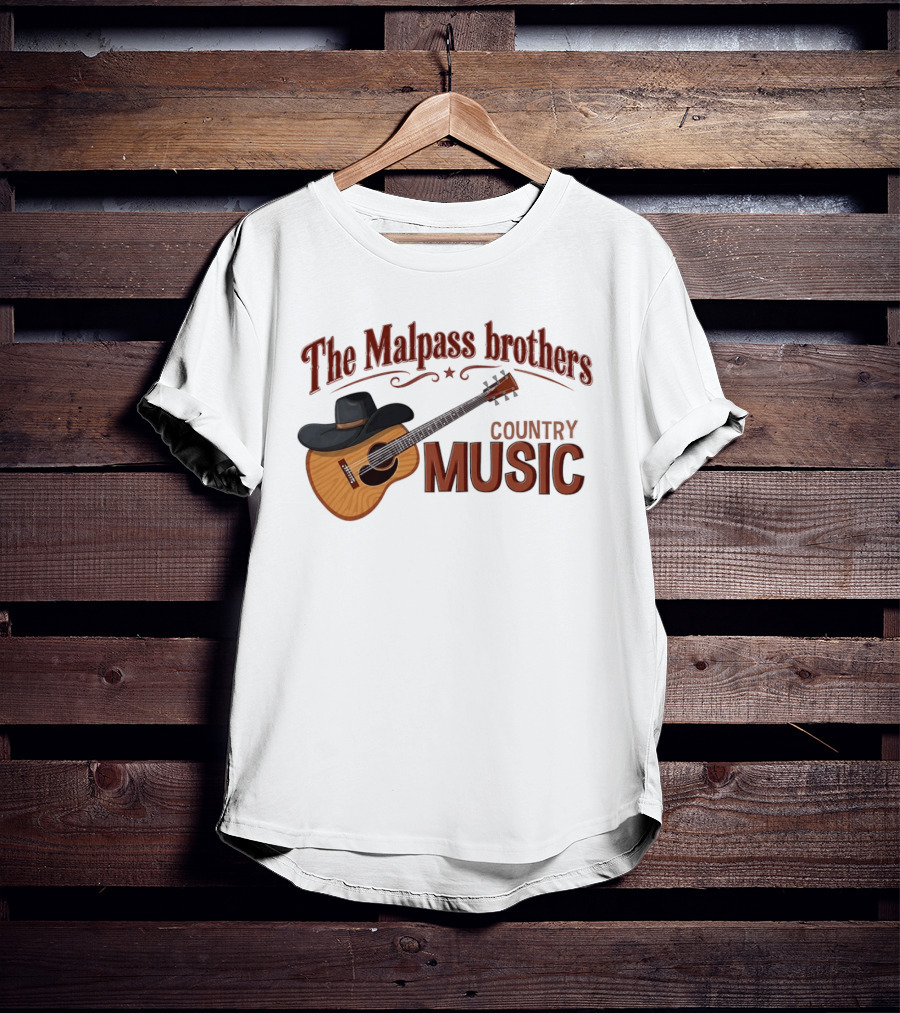 The Malpass Brothers Country Music Guitar And Cowboy Hat T-Shirt