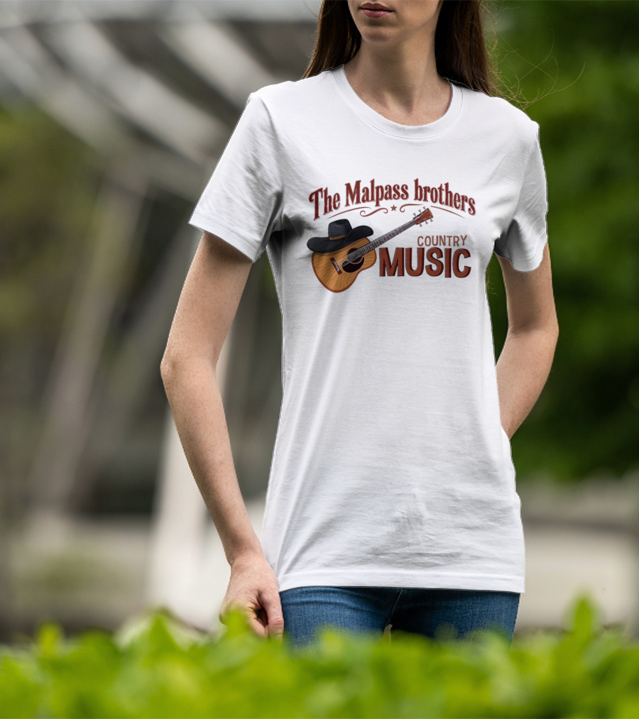 The Malpass Brothers Country Music Guitar And Cowboy Hat T-Shirt