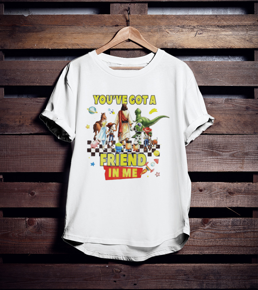 You've Got A Friend In Me Jesus Walking With Toy Story Characters T-Shirt