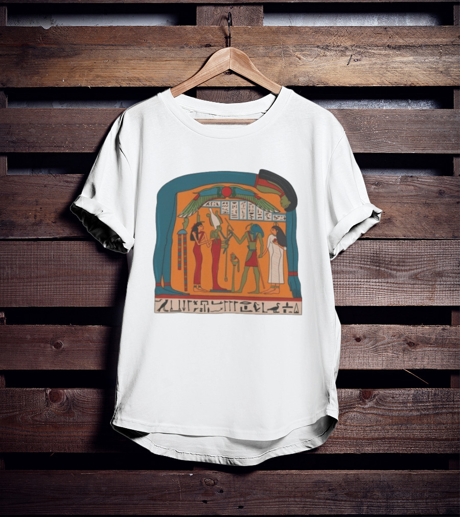 Panel Of Tabakenkhonsu Egyptian Hieroglyphs And Deities T-Shirt