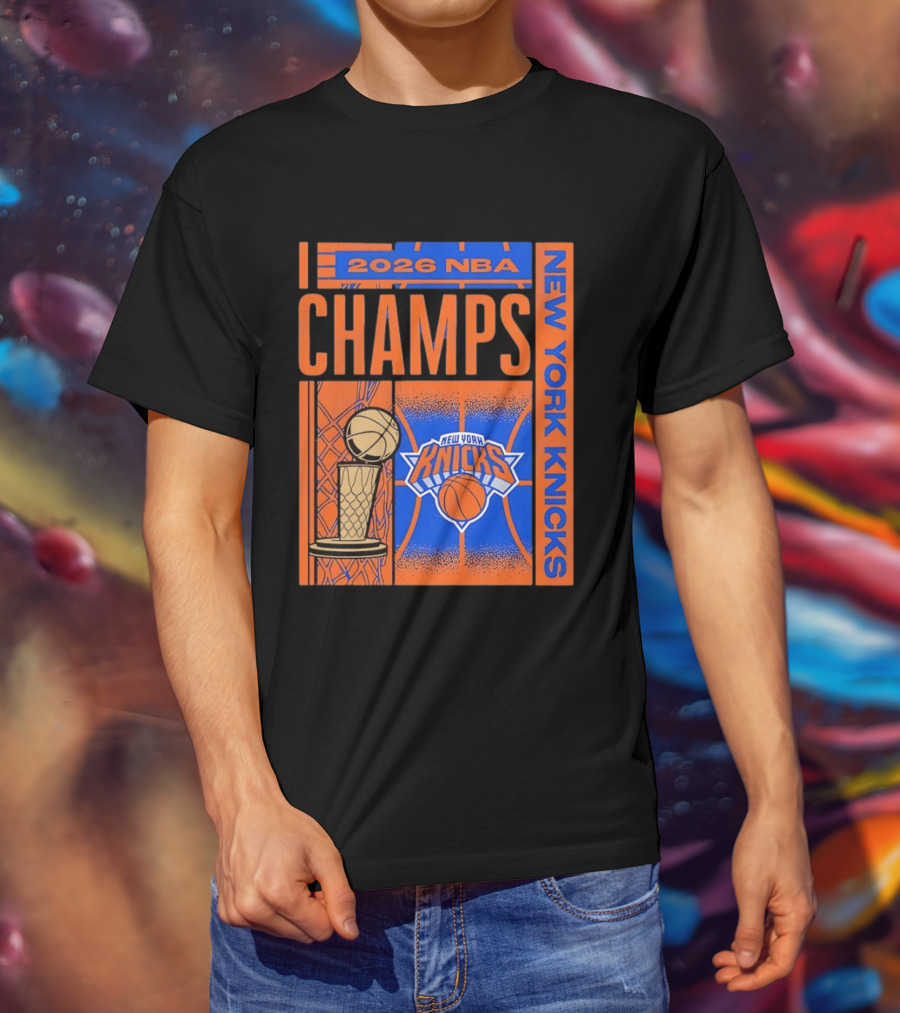 2026 NBA Champs New York Knicks Basketball Trophy T-Shirt